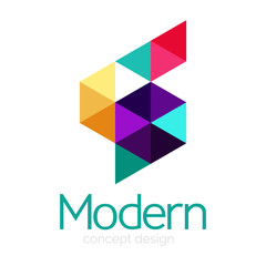 Triangle shape design abstract business logo icon design. Company logotype branding emblem idea