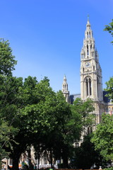 Der Turm des Rathauses von Wien
