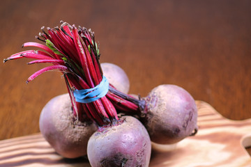 Beetroot on chopping board