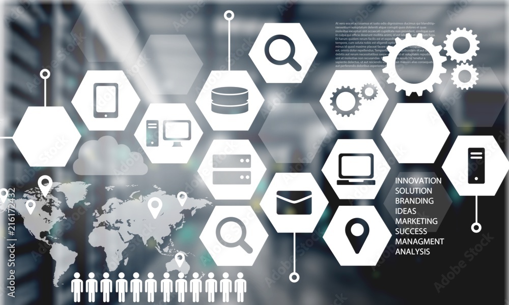 Poster abstract of modern high tech internet data