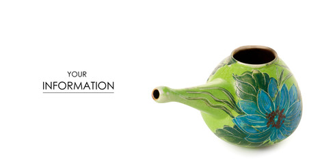 The neti pot pattern on a white background isolation