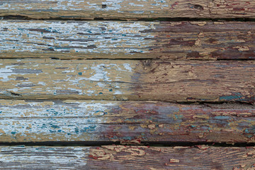 old paint on wooden blocks