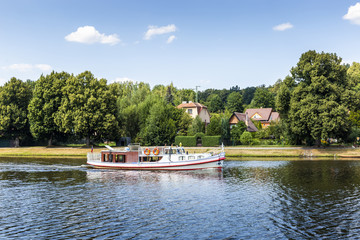 Tourist ship on the Vltava river