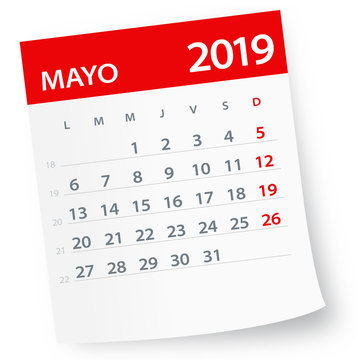 May 2019 Calendar Leaf - Vector Illustration