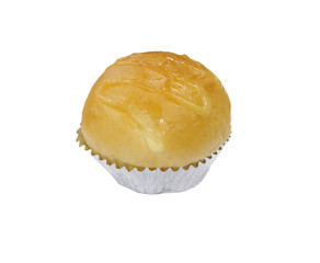 Tuna in bread on a white background with clipping path 