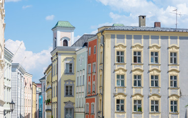 Fototapeta na wymiar Historic house facades in Passau