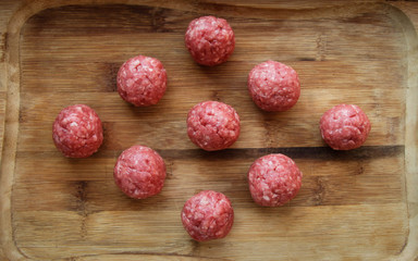 Swedish meatballs cooking at home.