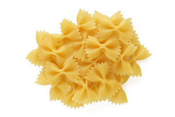 Pasta Farfalle on white background