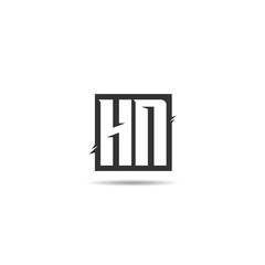 Initial Letter HN Logo Template Design