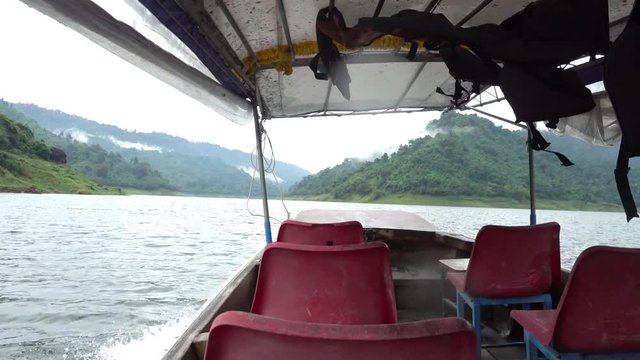 View from boat on of Khundan Prakan Chon dam ,Nakonnayok Thailand.