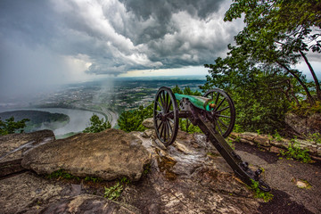 Fototapeta na wymiar Supercell Thunderstorm from Point Park in Chattanooga Tennessee TN