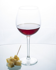 A glass of red wine