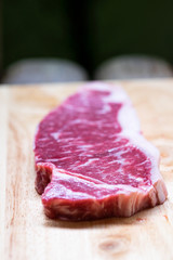 Red Raw Steak Sirloin against