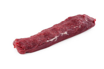 Fresh raw beef fillet on a white background isolated