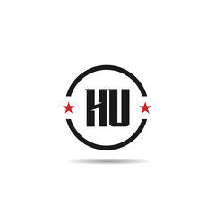 Initial Letter HU Logo Template Design