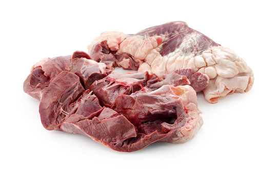 Beef cut heart on white background isolated