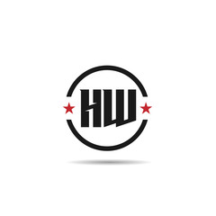 Initial Letter HW Logo Template Design