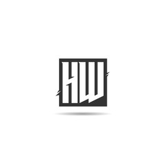 Initial Letter HW Logo Template Design