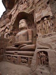 Jaina Statuen in Gwalior, Indien