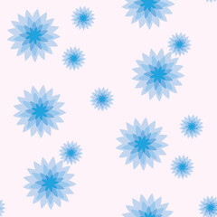 Seamless pattern of a flower pattern made of blue buds