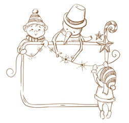 Merry Christmas frame background.