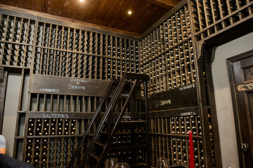 The wine room with a lot of buttles