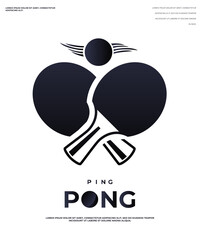 Ping-pong club logotypes. Vector illustration EPS10 - obrazy, fototapety, plakaty
