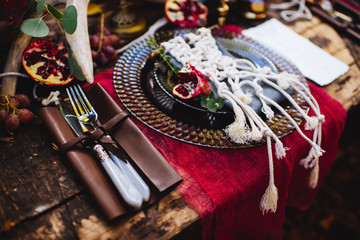Autumn location, autumn decor, rocking chairs