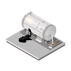 Isometric Vector Oil Leak
Broken Fossil Fuel storage tank.