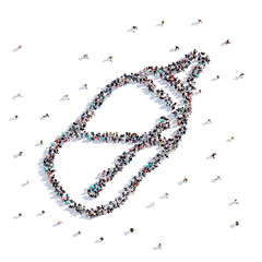 A lot of people form baby drinker, hand drawing . 3d rendering.