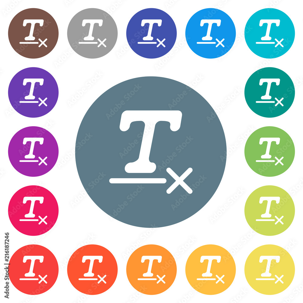Poster clear text format flat white icons on round color backgrounds