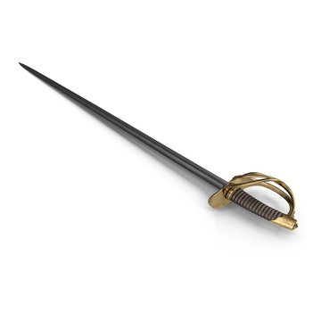 Heavy Cavalry Sabre on white. 3D illustration