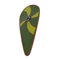 Norman Kite Shield on white. 3D illustration