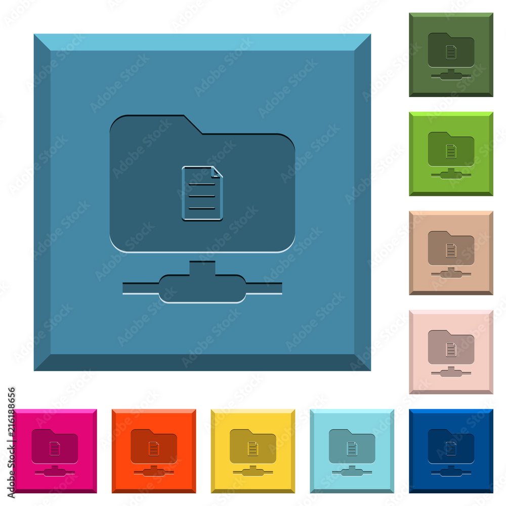 Poster ftp properties engraved icons on edged square buttons