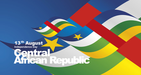 Central African Republic Independence Day flag ribbon landscape