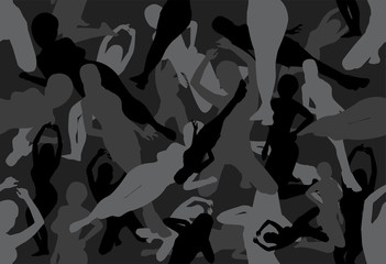 vector of seamless sexy woman pose camouflage