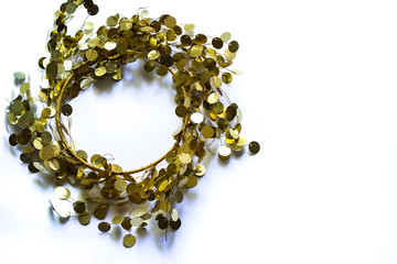 A frame of spangles on a white background.