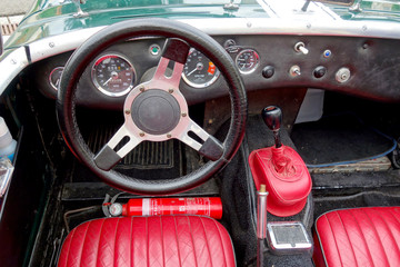 Steering wheel on historic car