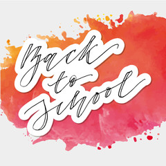 Fototapeta premium Back to school Phrase Vector Lettering Calligraphy Autumn