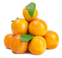 persimmon on white background