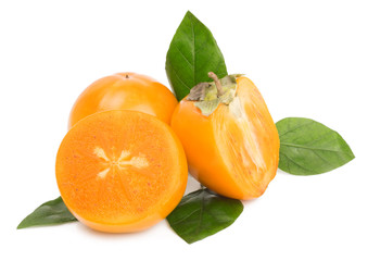 persimmon on white background