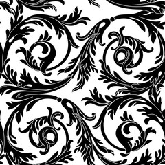 Vintage baroque ornament, corner. Retro pattern antique style acanthus. Decorative design element filigree calligraphy vector. - stock vector