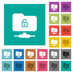 FTP unlock square flat multi colored icons