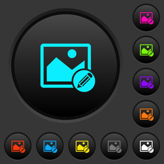 Edit image dark push buttons with color icons
