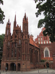 Fototapeta na wymiar Church of St. Anne in Vilnius