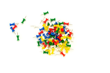 pile of a push pin isolated on white background.