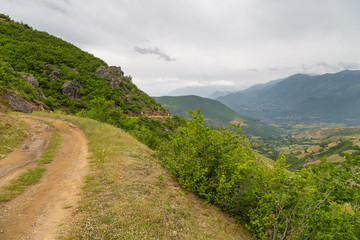 Fototapeta na wymiar Scenic landscape view in Albanian mountain, Lure National Park.