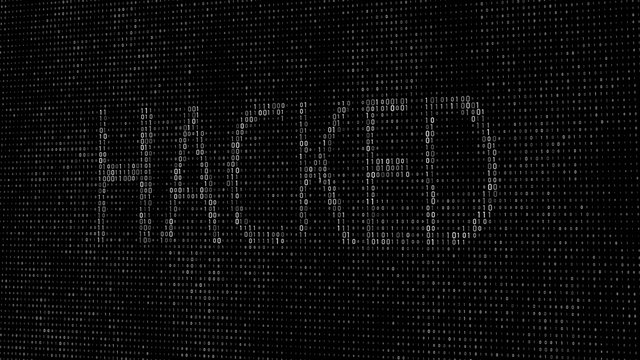 Abstract digital background. Binary code. Hacked. Green color. 3D rendering.