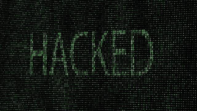 Abstract digital background. Binary code. Hacked. Green color. 3D rendering.