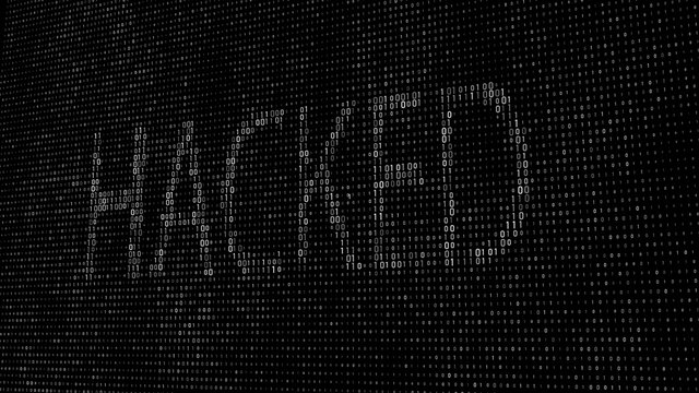 Abstract digital background. Binary code. Hacked. Green color. 3D rendering.
